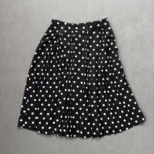 Karl Lagerfeld Skirt Womens 0 Black White Pleated Polka Dot Lined Preppy Career
